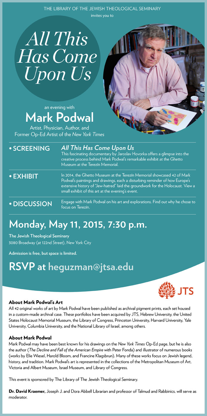All This Has Come Upon Us: An Evening with Dr. Mark Podwal
