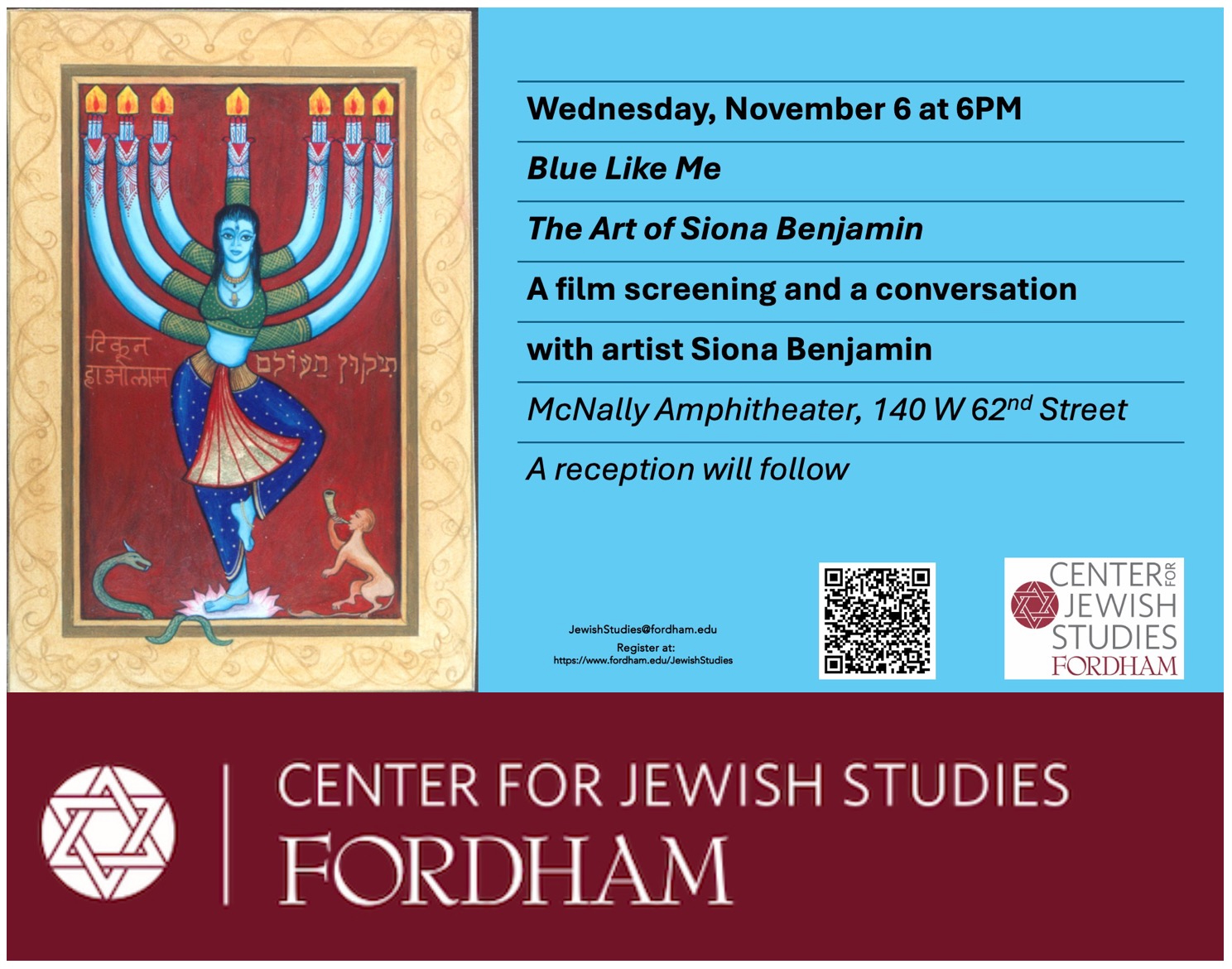 Siona Benjamin: film screening + discussion at McNally Amphitheatre